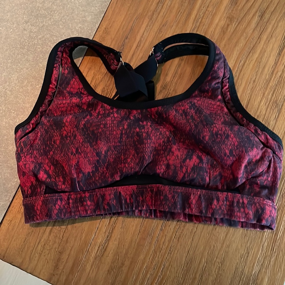 Red Snake Print Fabletics Sports Bra